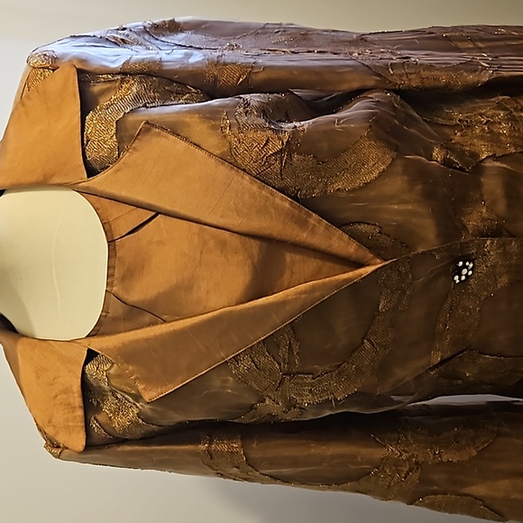 Women's 2pc Bronze Dress & Blazer Lined Matching Suit Set #W-724 - Picture 2 of 16